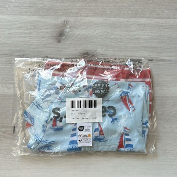Carter's Boys' 2-Pack 1-Piece Zip Rashguards Blue/Red‎ NWT in packaging - Picture 7 of 10
